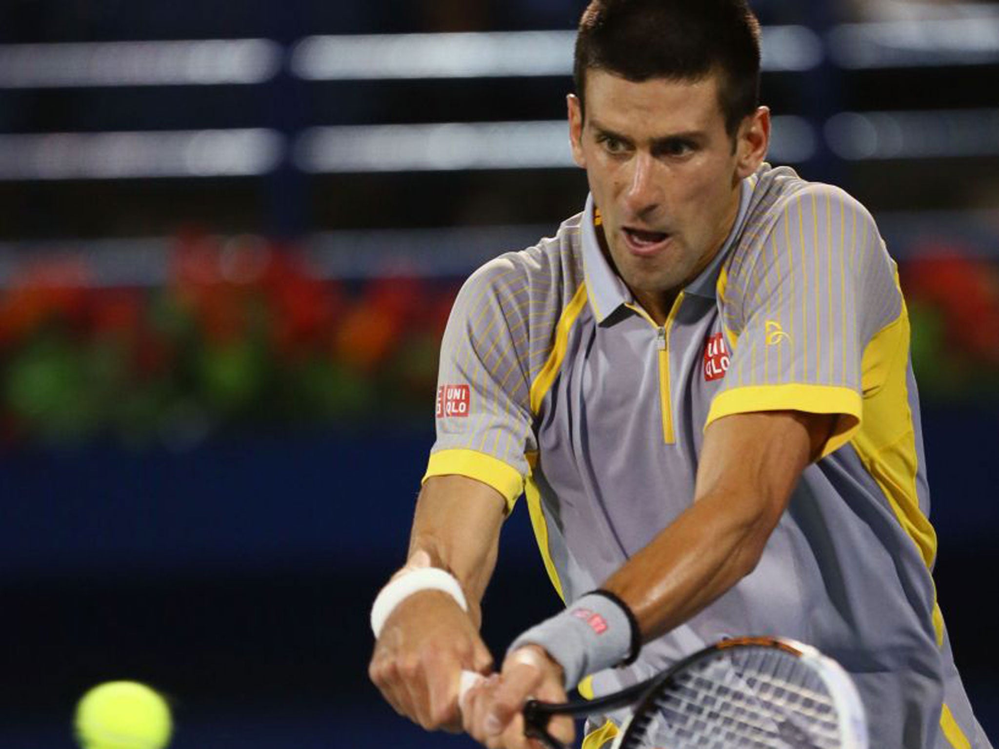 Novak Djokovic on his way to a 6-0, 6-3 victory over Andreas Seppi