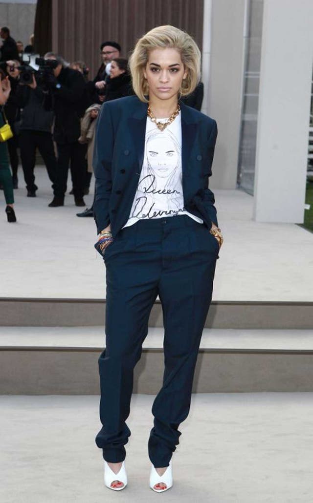 Rita Ora channels Miami Vice in a cool-blue androgynous suit