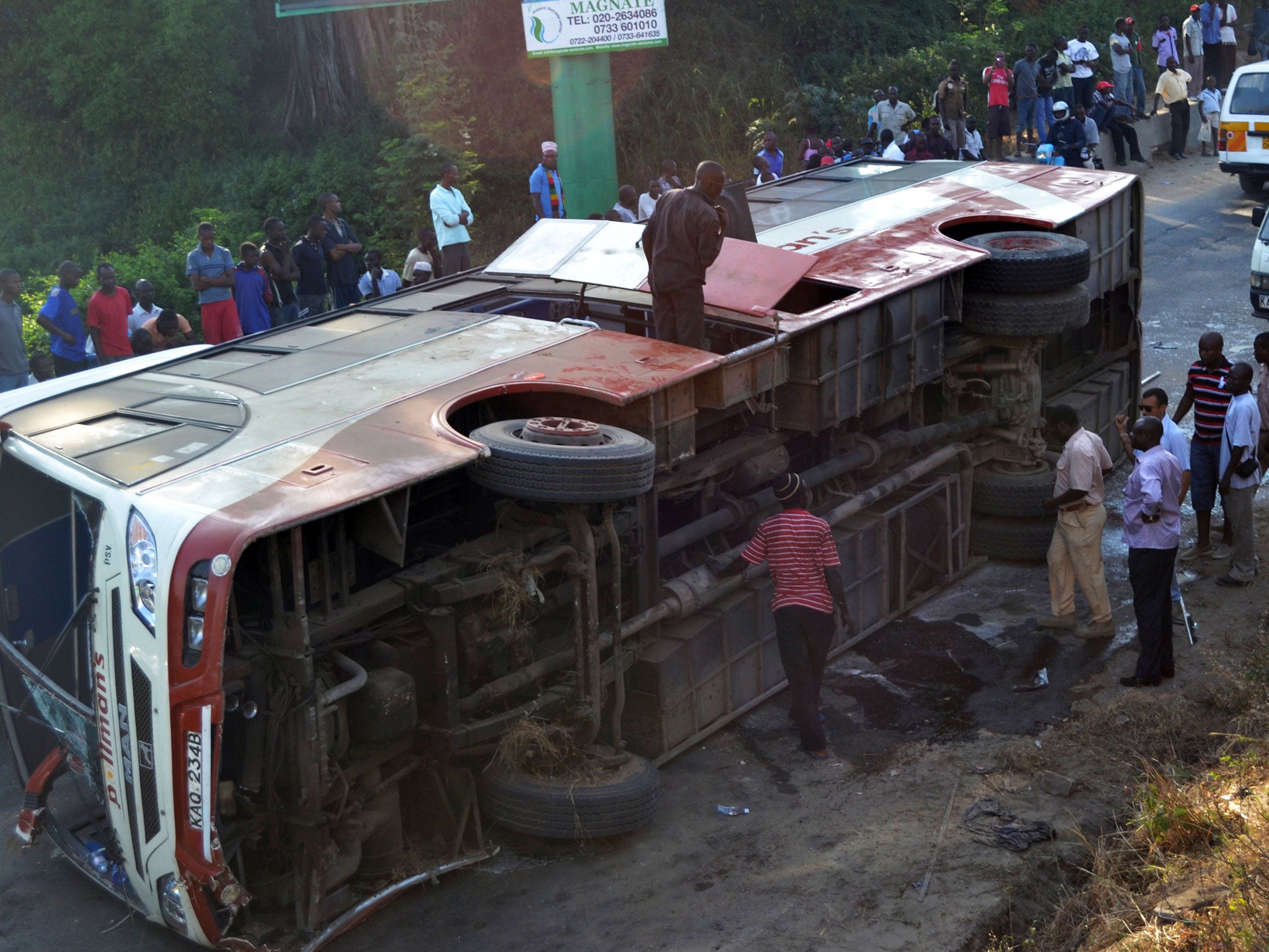 Up to 15 Britons have been hurt in a bus crash in Kenya