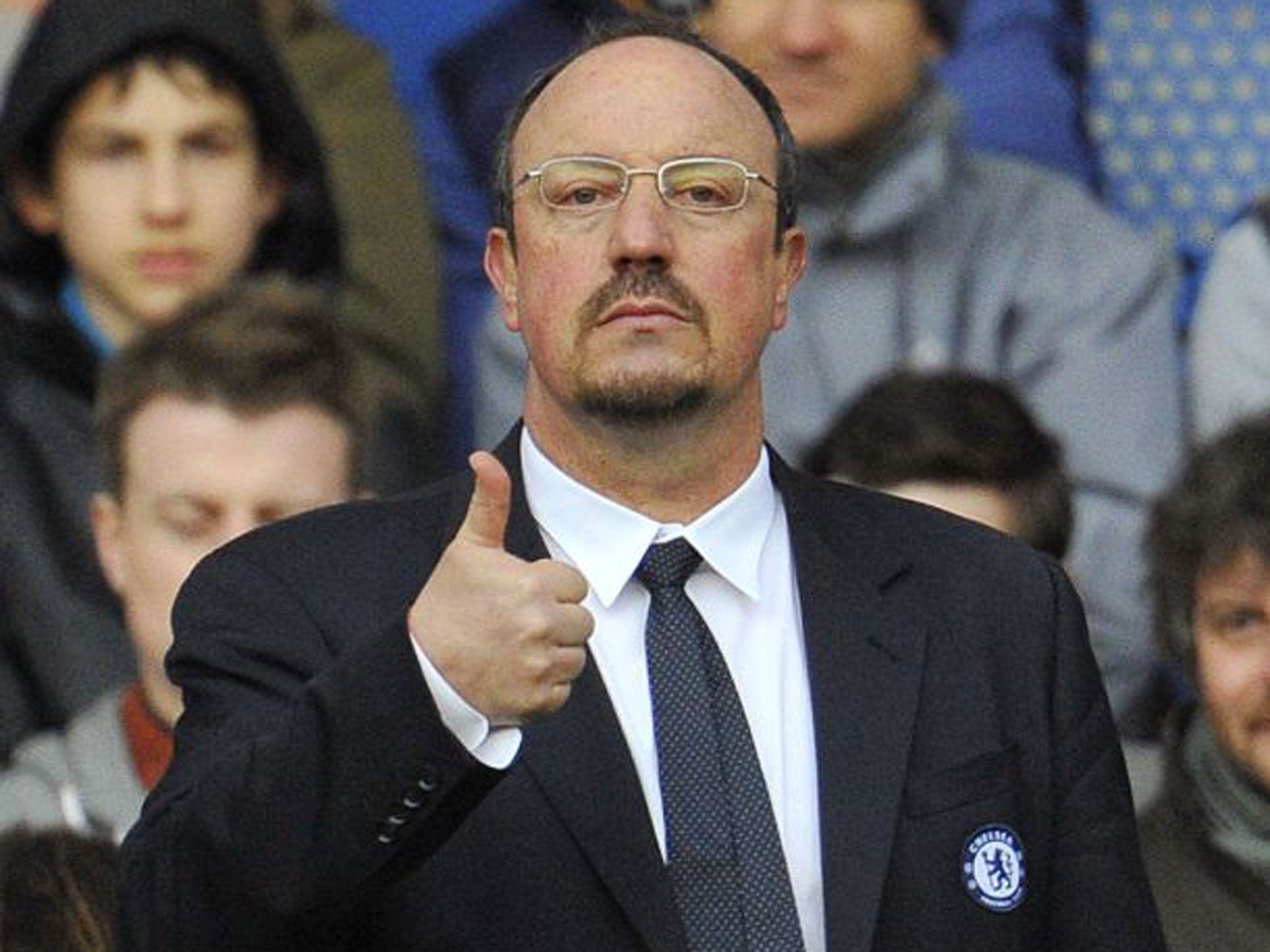 Thumbs up: Rafa Benitez gives his verdict on yesterday’s 1-0 victory