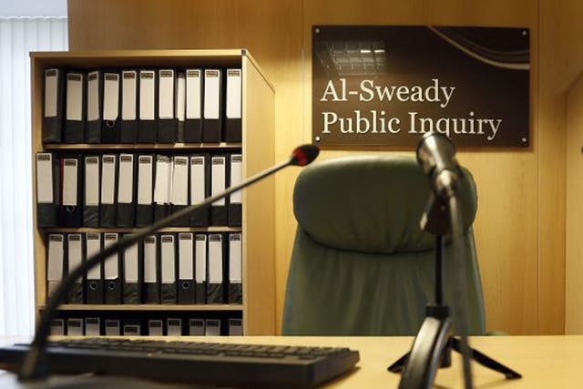 The venue of the Al-Sweady Inquiry is seen on the first day of the inquiry, in central London on 4 March 2013.