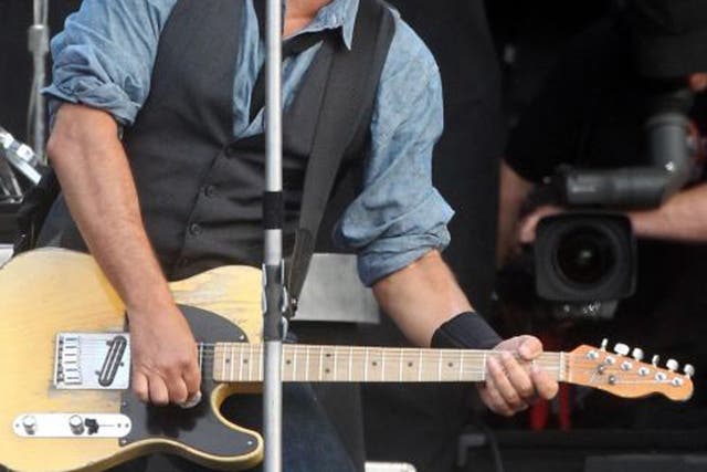 Bruce Springsteen playing at last year's Hard Rock Calling festival in Hyde Park