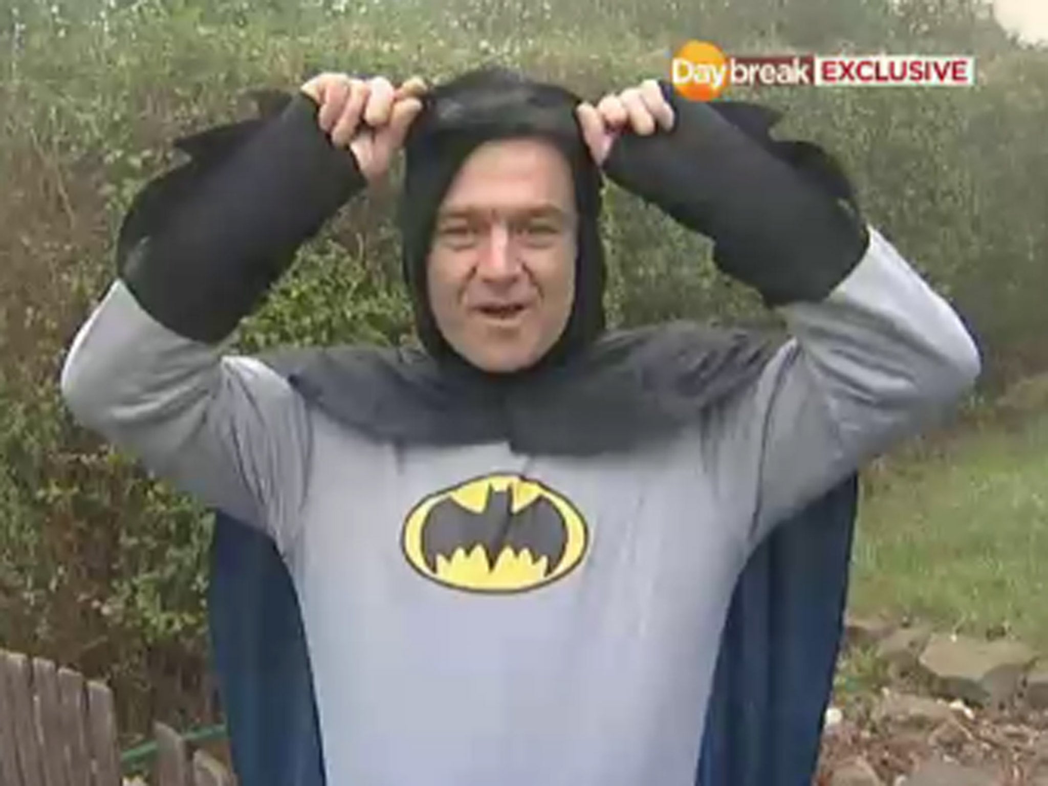 The Bradford Batman reveals himself live on Daybreak