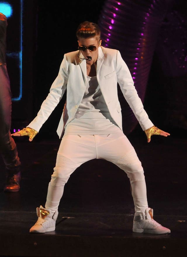 Justin Bieber performs live on stage at 02 Arena on March 4, 2013 in London, England.