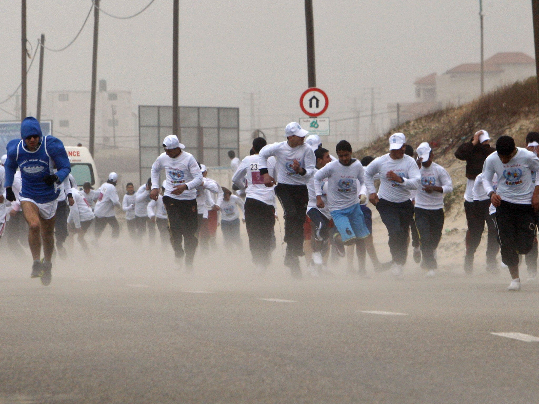 Palestinians take part in the 2012 Gaza marathon