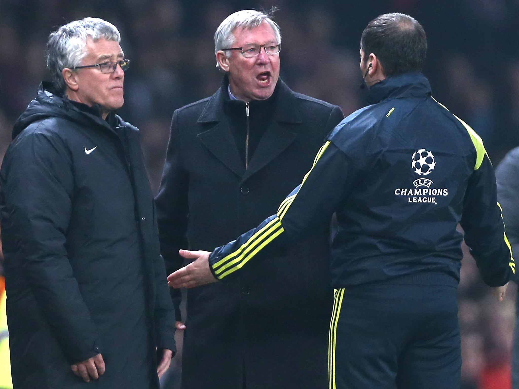 Sir Alex Ferguson makes his feelings known after Nani’s red card