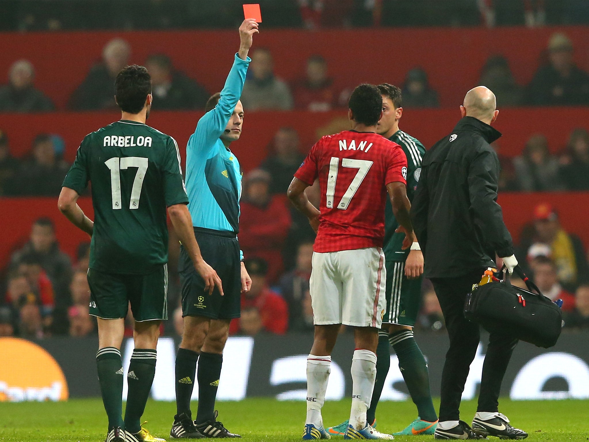 Nani is given his marching orders