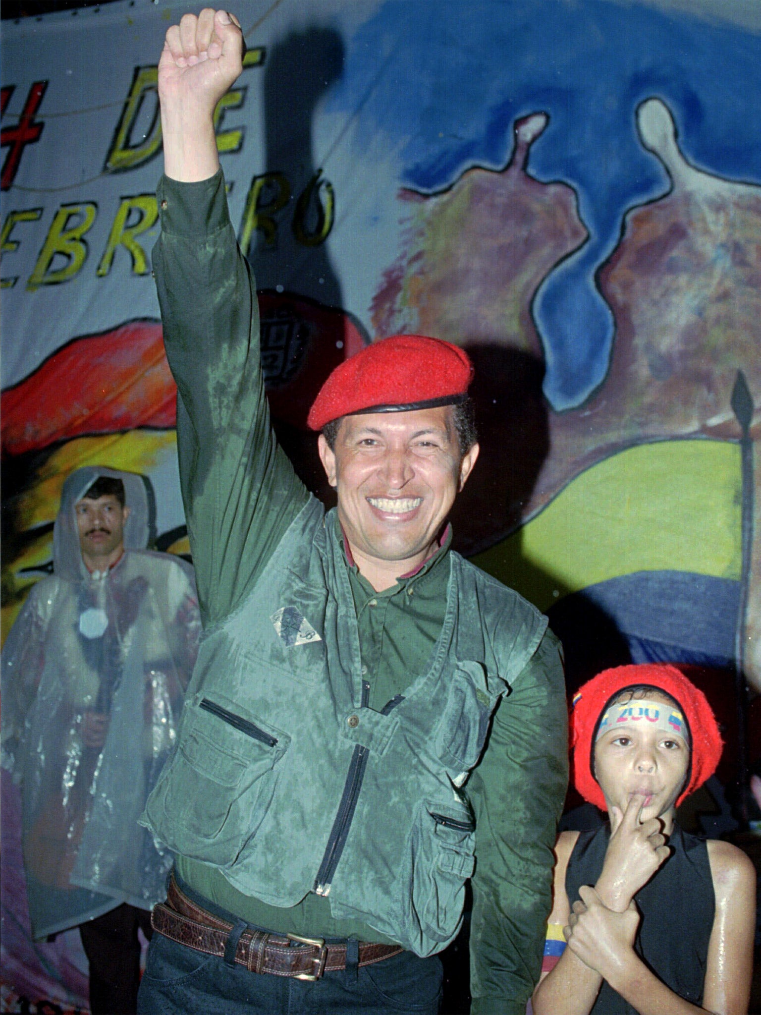 Chavez in 1997, marking the anniversary of his failed coup attempt in 1992