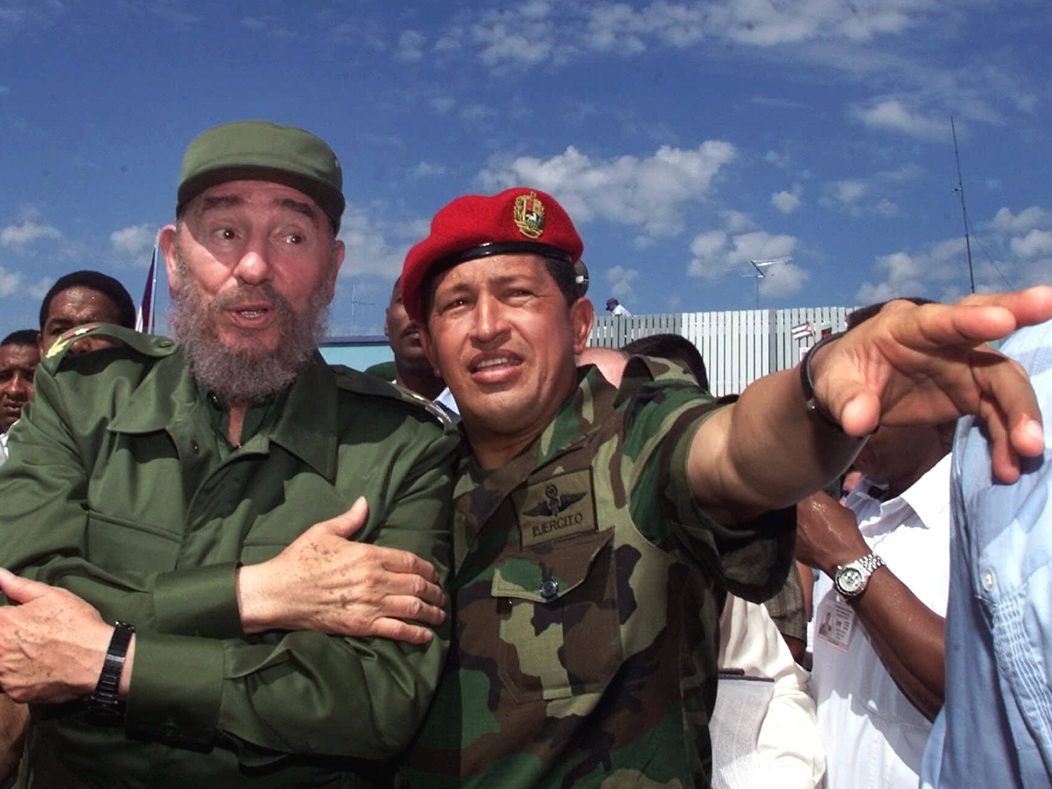 Chavez with his ally, the former Cuban leader Fidel Castro