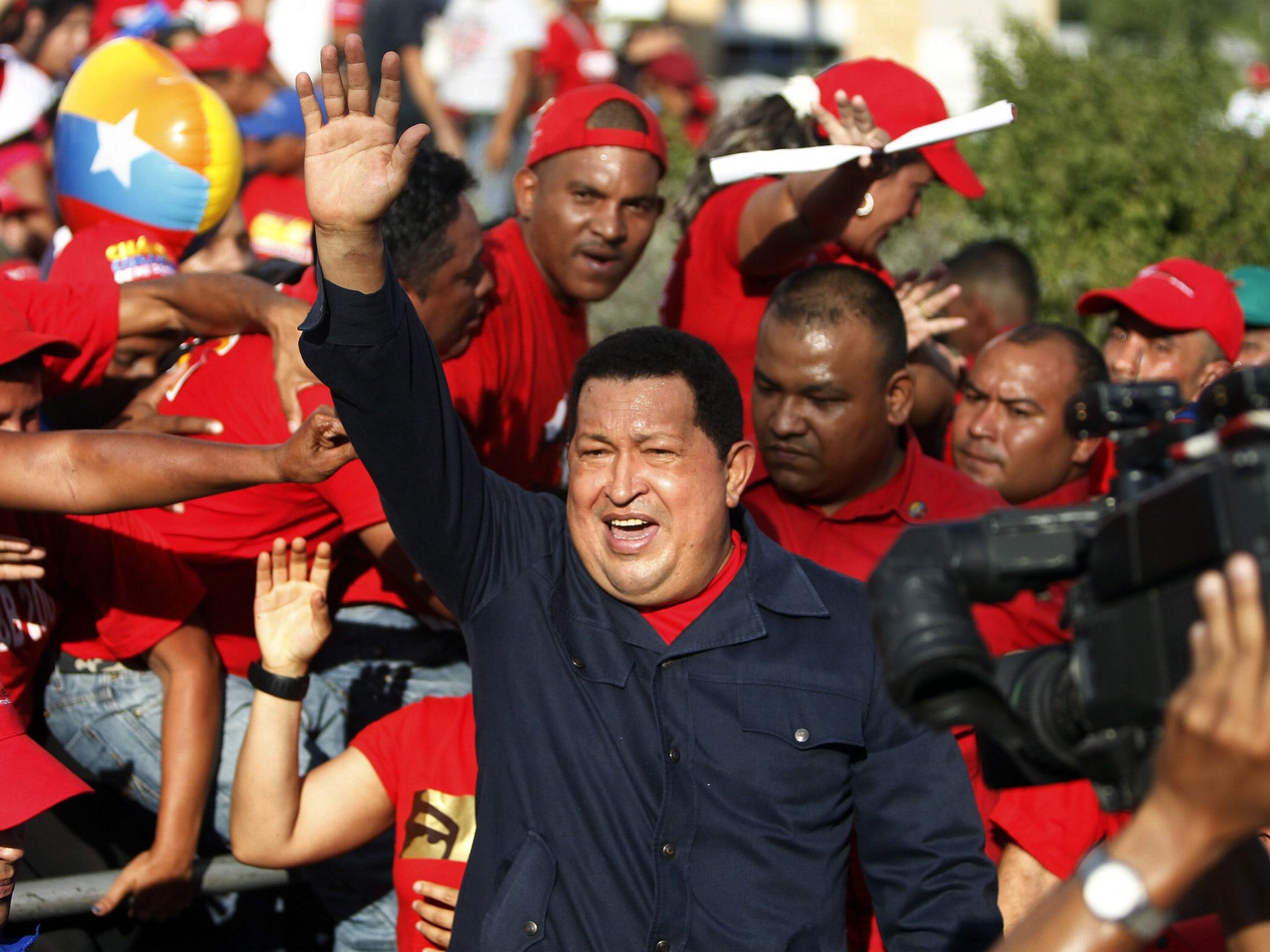 Chavez at an electoral event in Charallave, Venezuela, last September
