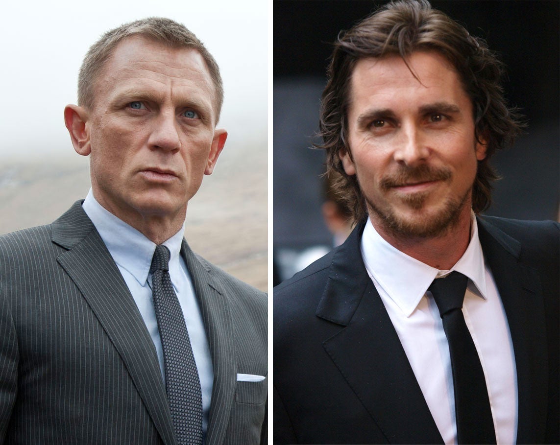 James Bond versus Batman in MTV awards battle for the abs: Daniel Craig and Christian Bale square up for the fight