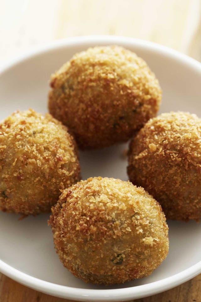 Smoked haddock spelt arancini