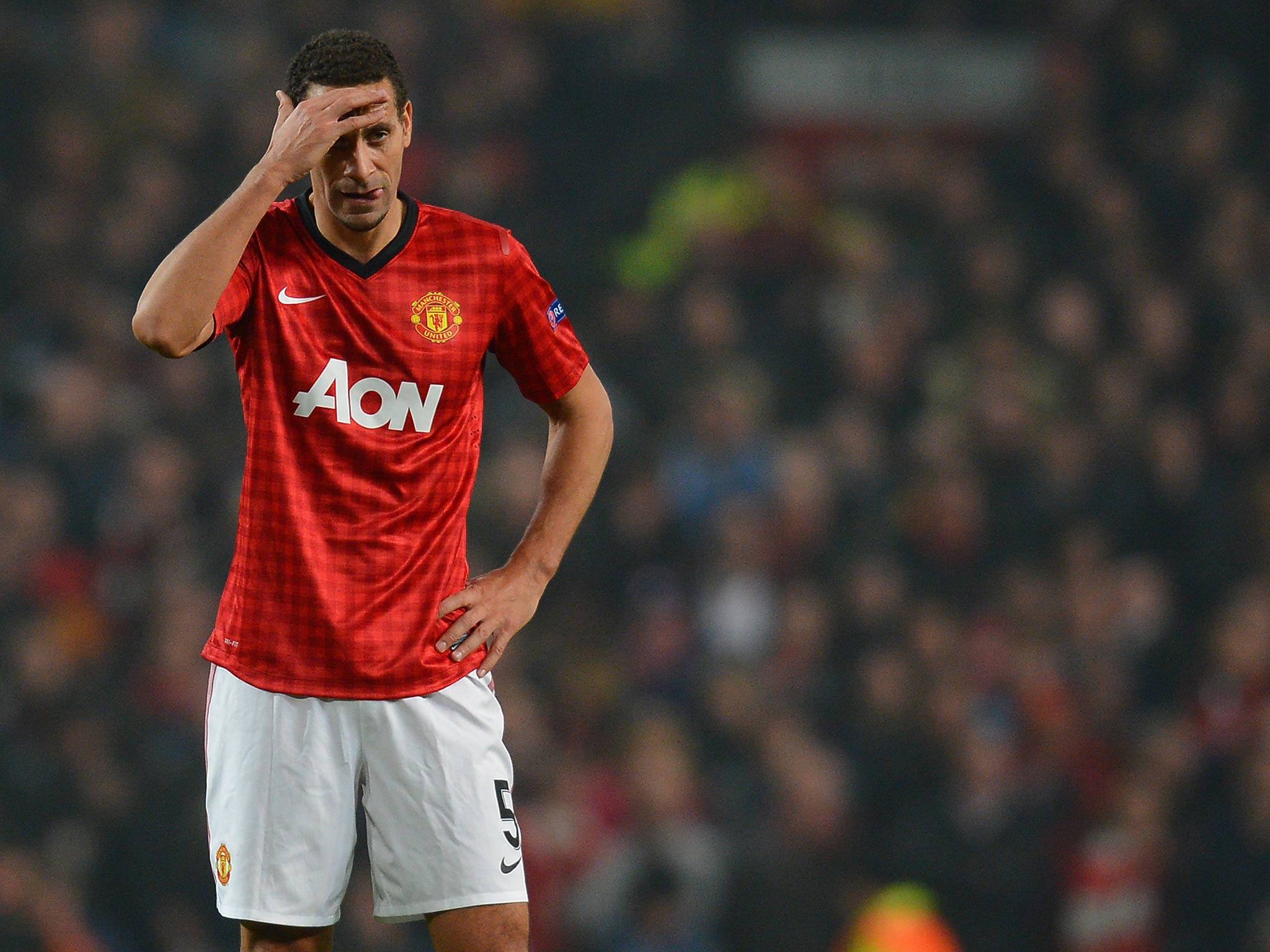 Rio Ferdinand pictured in Manchester United's defeat to Real Madrid