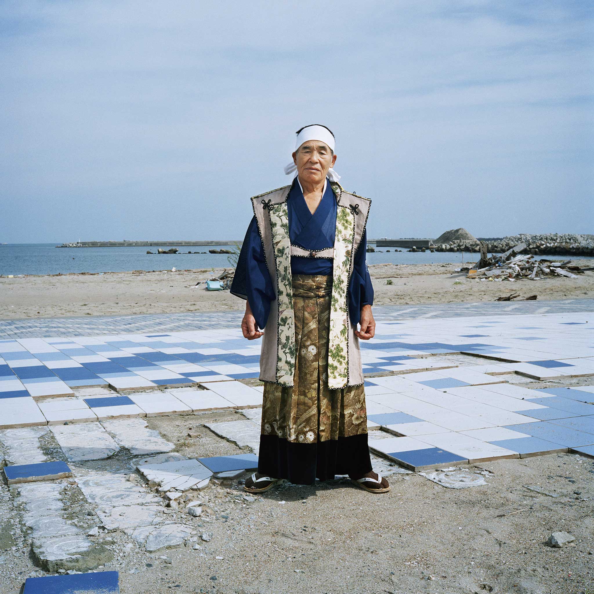 Takakatsu Mottate, 68, saw his home demolished by the tidal wave, while some of his horses were among the hundreds lost. Yet, in the run-up to the festival, he continues to practise horse-racing every morning along the beach in Soma City, where many of his neighbours' bodies washed up