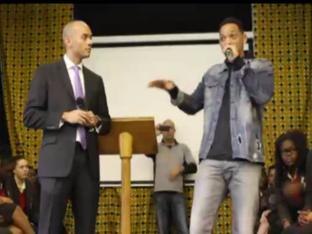 Will Smith at a school in Brixton