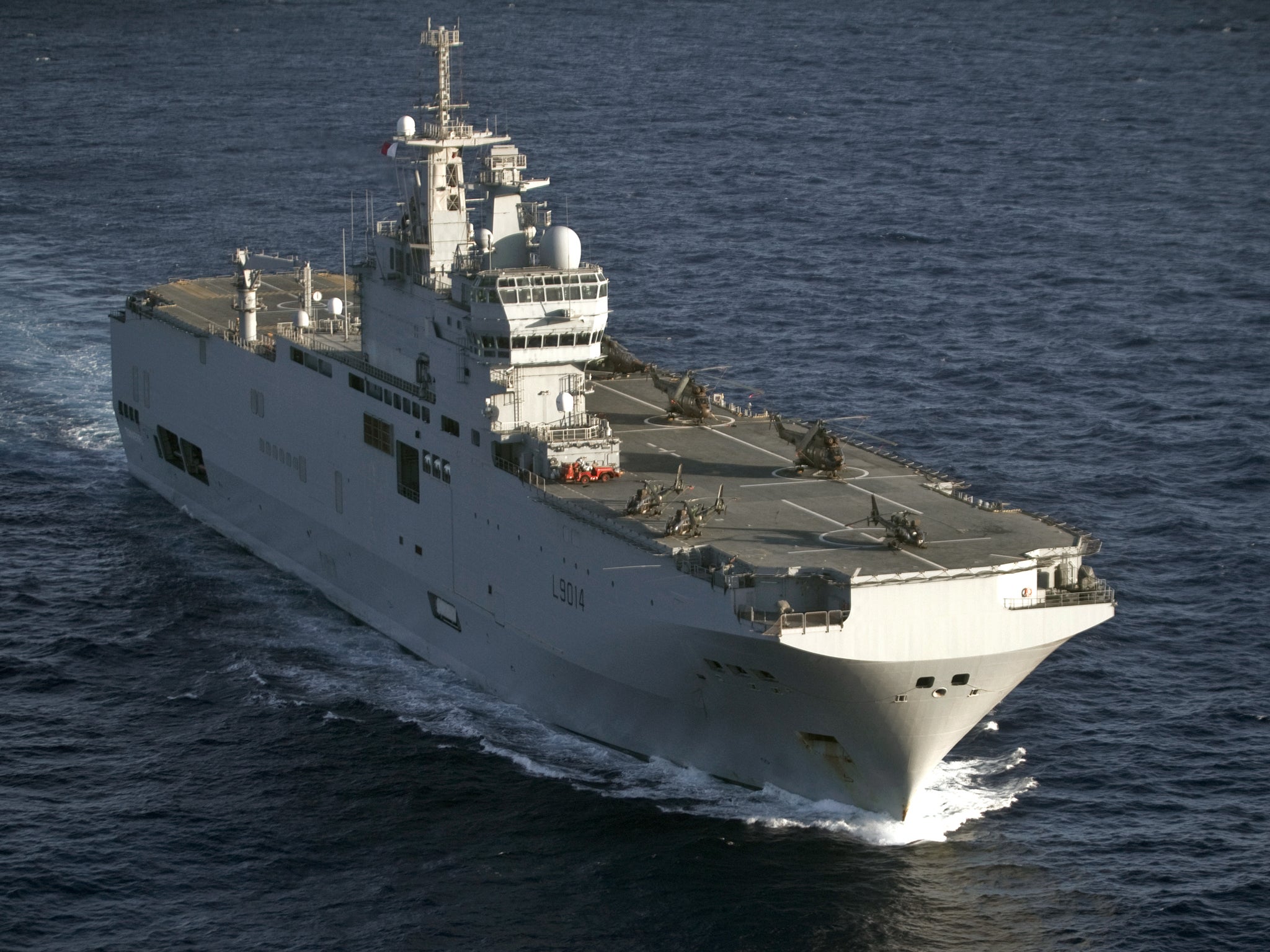 The French amphibious assault helicopter carrier 'Tonnerre' arrived in Portsmouth today