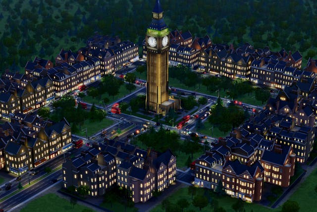 An in-game still from the new SimCity