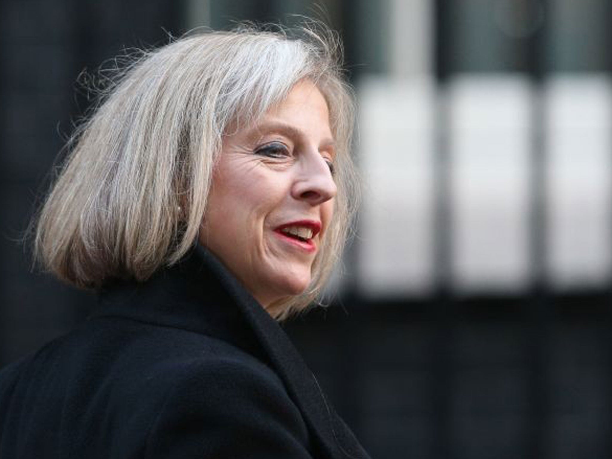 Lady-in-waiting: Theresa May outlined strategies that she hoped would lead to a Tory victory in 2015