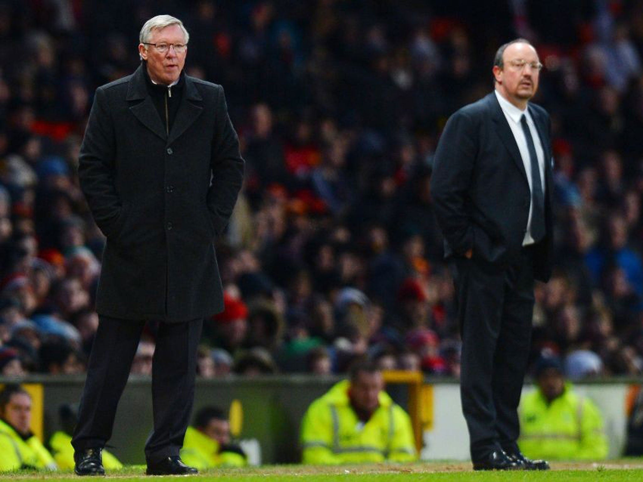 Rafael Benitez (right) poured scorn on Sir Alex Ferguson’s claim that the exertions of playing Real Madrid caused Manchester United's collapse against Chelsea