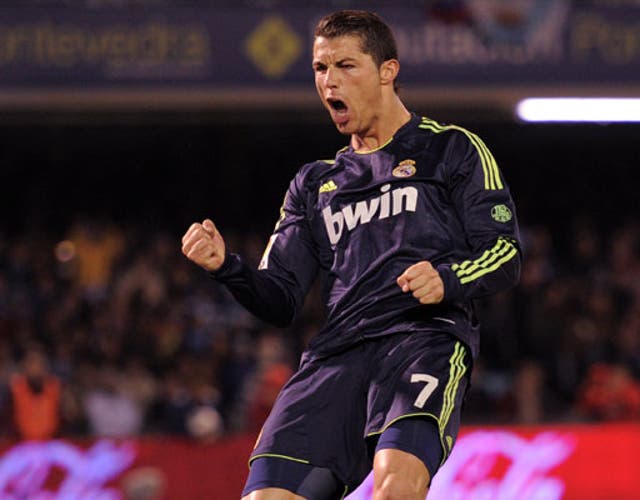 Christiano Ronaldo celebrates his goal against Celta Vigo