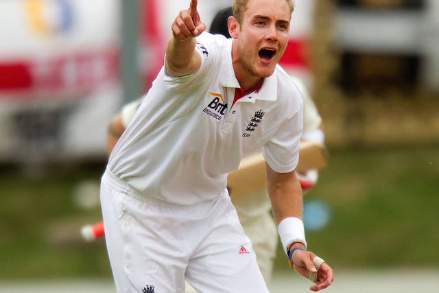 Stuart Broad in action in New Zealand