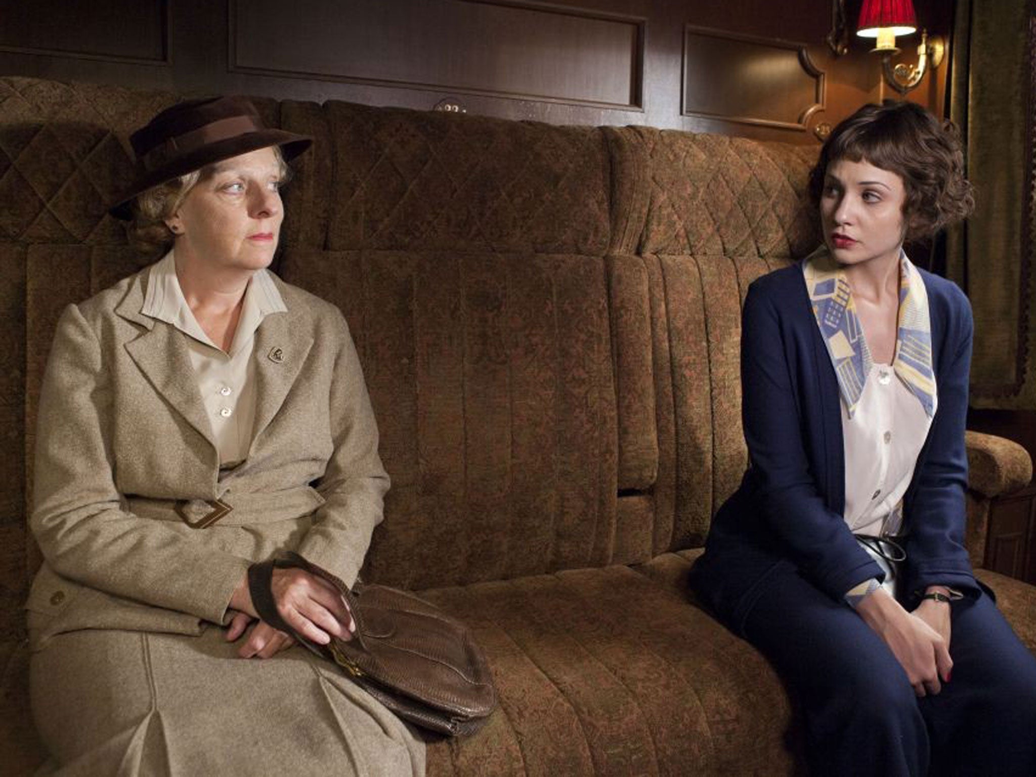 First-class return: Selina Cadell as Miss Froy and Tuppence Middleton as Iris Carr in BBC1’s remake of ‘The Lady Vanishes’
