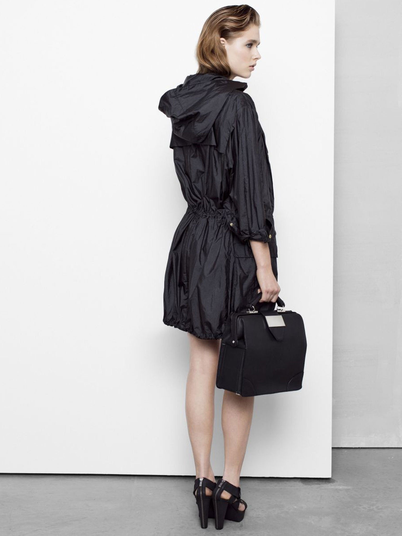 Parka £65, briefcase £145; knit £39; from & Other Stories, stories.com