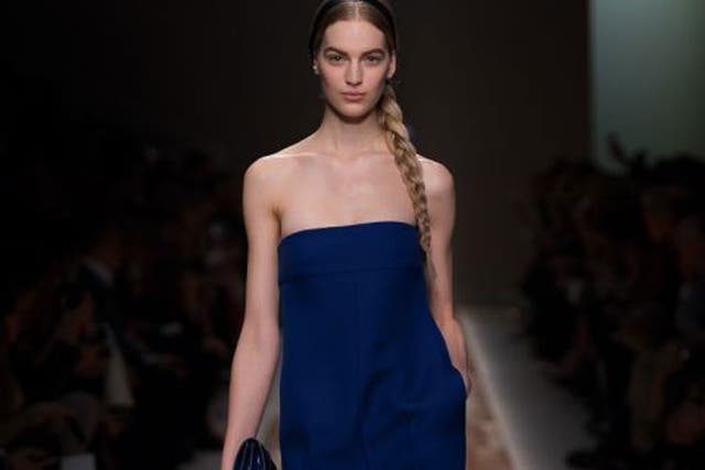 <b>All in one</b><br>
The royal blue silk jumpsuit looked as elegant as the intricate tulle dresses on the Valentino catwalk – and strapless too – another trend to emerge from the runway last week. Comme des Gar?ons sleeves were overblown and at Kenzo cotton jumpsuits were printed. At Loewe, they were constructed from leather.
