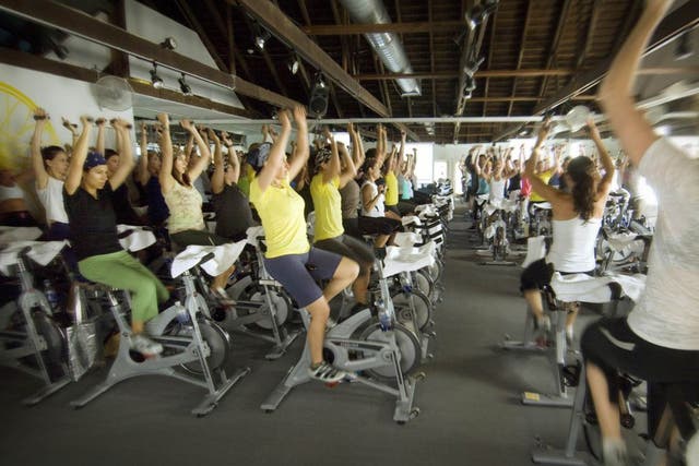 <p>A SoulCycle class in New York</p>