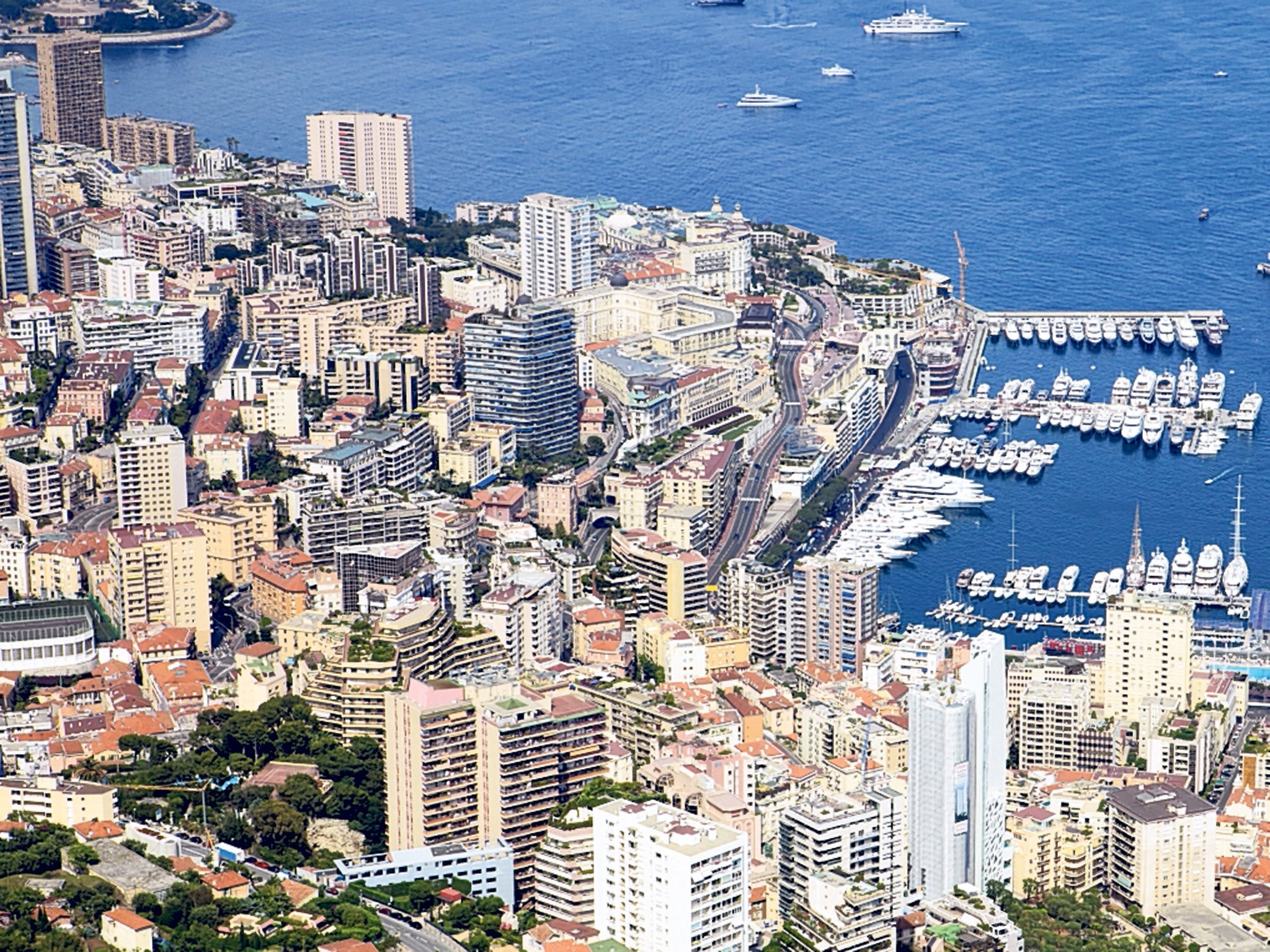 The glitzy port at Monaco