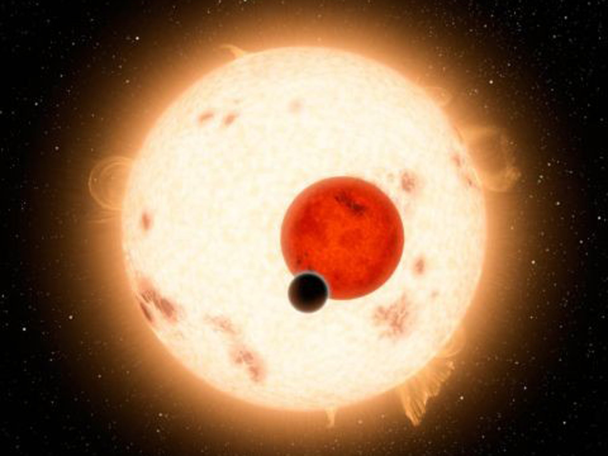 An artist's impression of Kepler-16b, a world where two suns set over the horizon instead of just one, the planet is the most "Tatooine-like" planet yet found in our galaxy