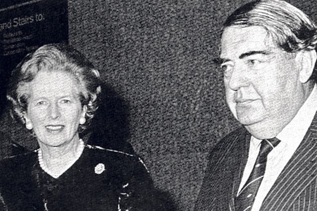 Cavendish escorts Margaret Thatcher at a charity event