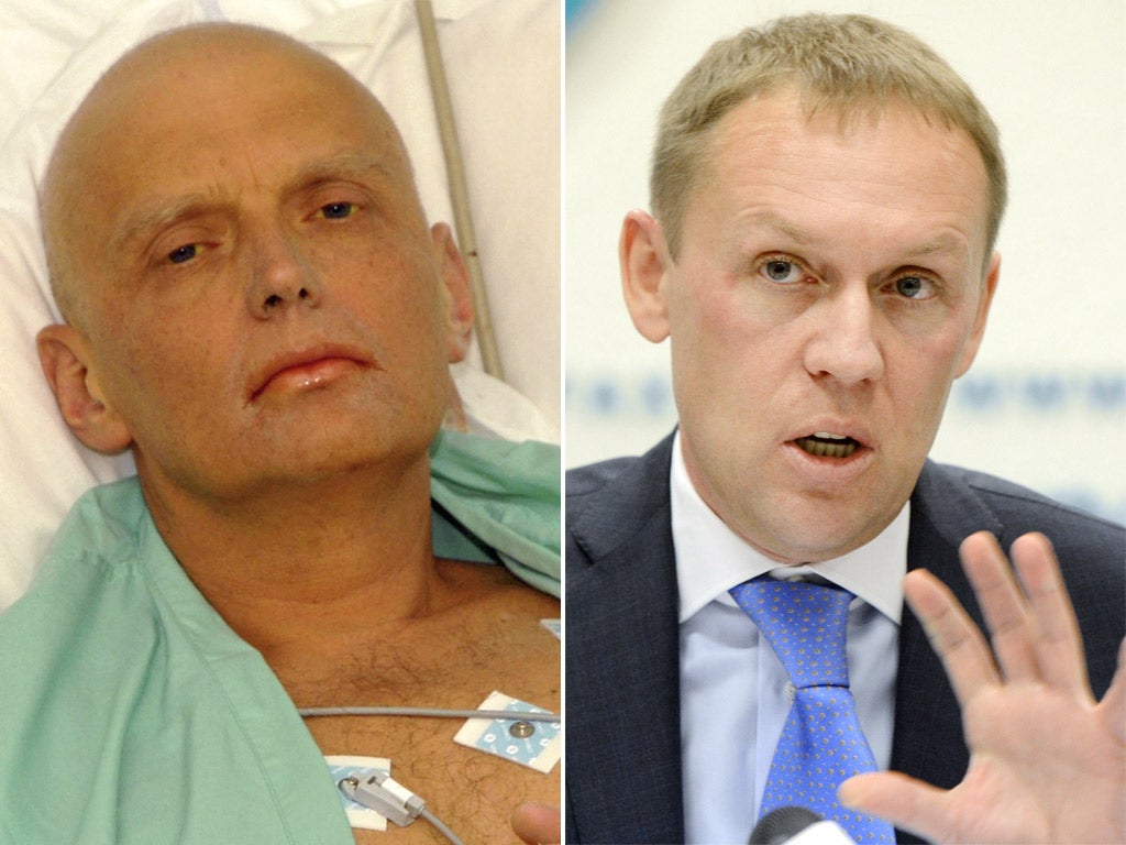 Alexander Litvinenko, killed after being poisoned in 2006, and Andrei Lugovoi (right) accused of the murders, who said the UK was not seeking the truth in the Skripal case