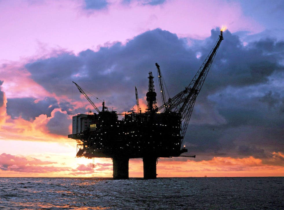 An oil platform in the North Sea