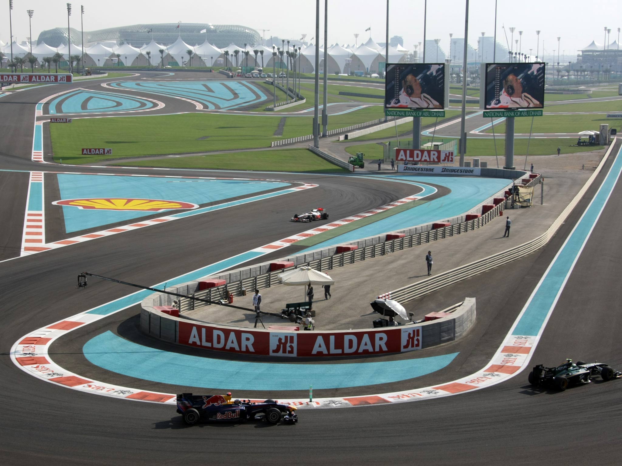 A view of the Yas Marina circuit built in Abu Dhabi