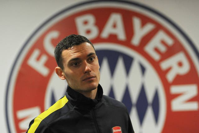 Thomas Vermaelen pictured ahead of Arsenal's match against Bayern Munich