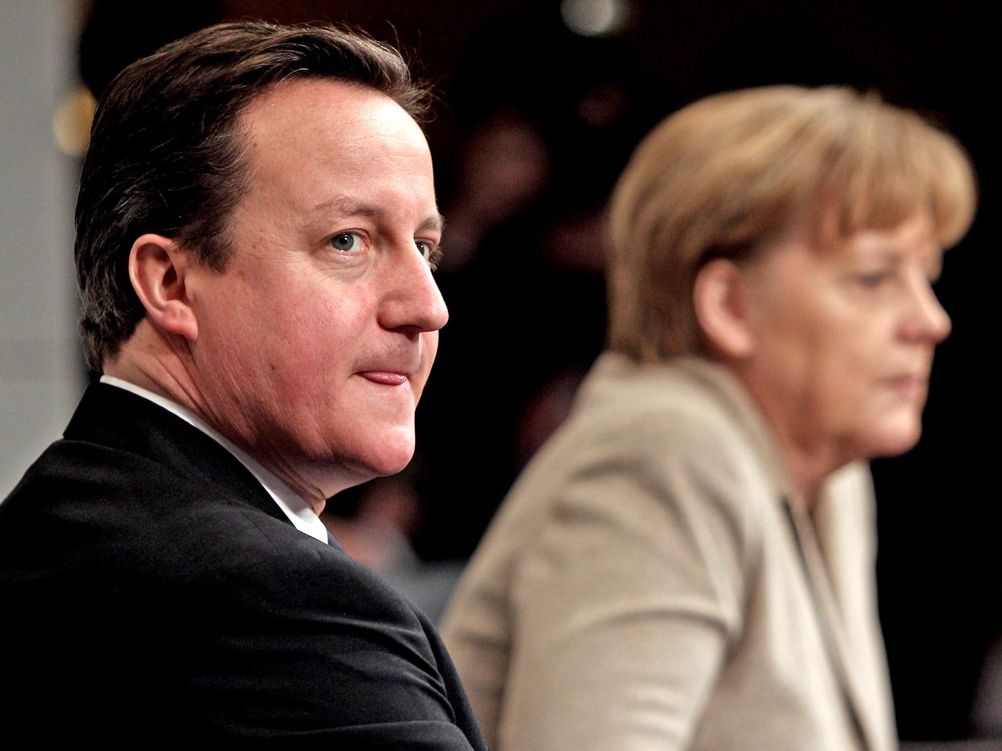 David Cameron and German Chancellor Angela Merkel