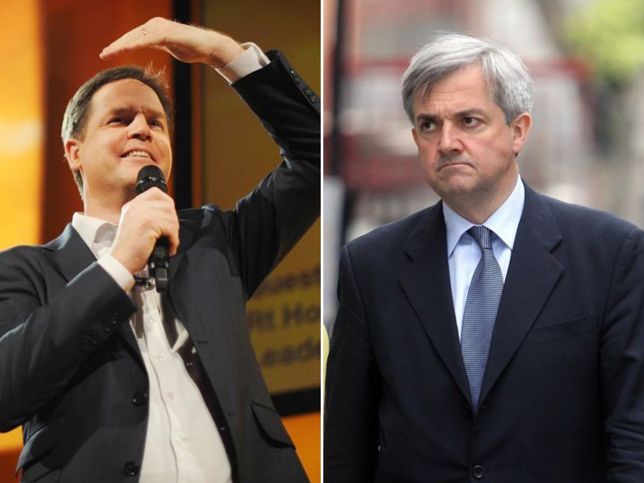 Nick Clegg refused to condone Chris Huhne's comments about the UK press