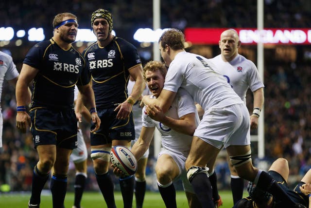 <b>ENGLAND 38 SCOTLAND 18 (Tries: Ashton, Twelvetrees, Parling, Care; Cons: Farrell x3; Pens: Farrell x4)</b><br/><br/>

Brimming with confidence from their record victory over New Zealand just two months earlier, England took their attacking game to a new level against Scotland and ran in four tries to retain the Calcutta Cup. Billy Twelvetrees (pictured) made an impressive try-scoring debut and he linked well with fly-half Owen Farrell, who was in commanding form, attacking the line with menace and he kicked seven of his eight shots at goal.