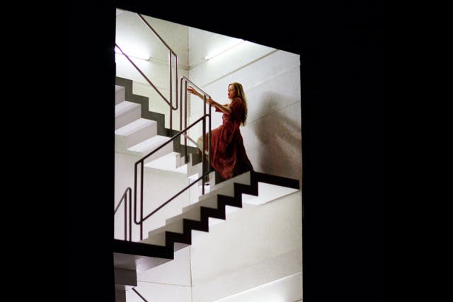 Top notch: Barbara Hannigan as Agnès climbs to her doom