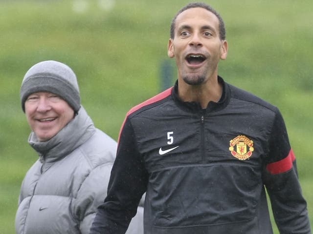 Laughing matter: Sir Alex Ferguson (left) raised concerns over Rio Ferdinand’s fitness after his England recall 