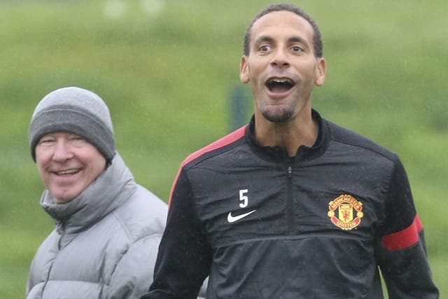 Laughing matter: Sir Alex Ferguson (left) raised concerns over Rio Ferdinand’s fitness after his England recall 