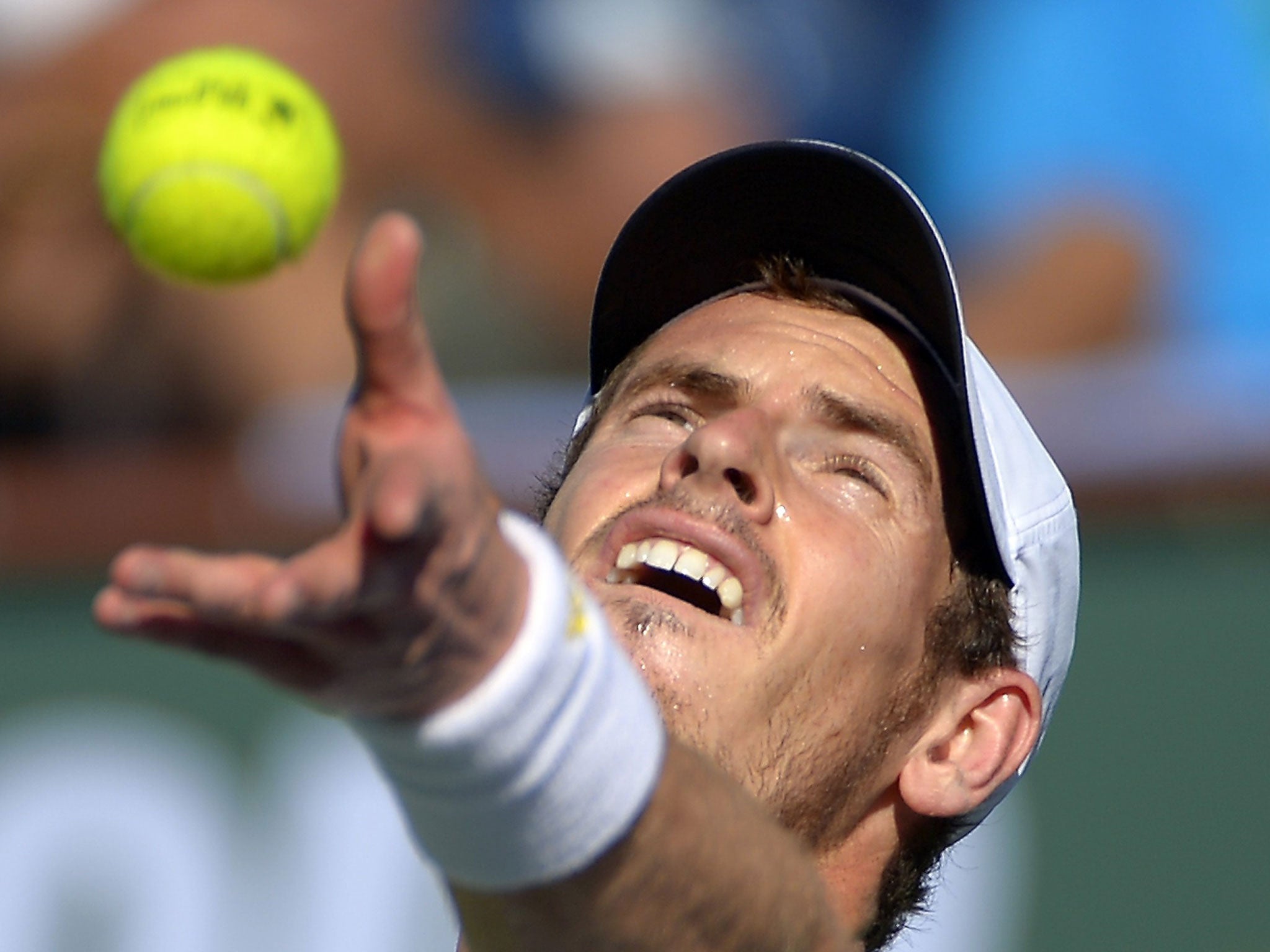 Off the ball: Andy Murray served eight double faults on his way to defeat