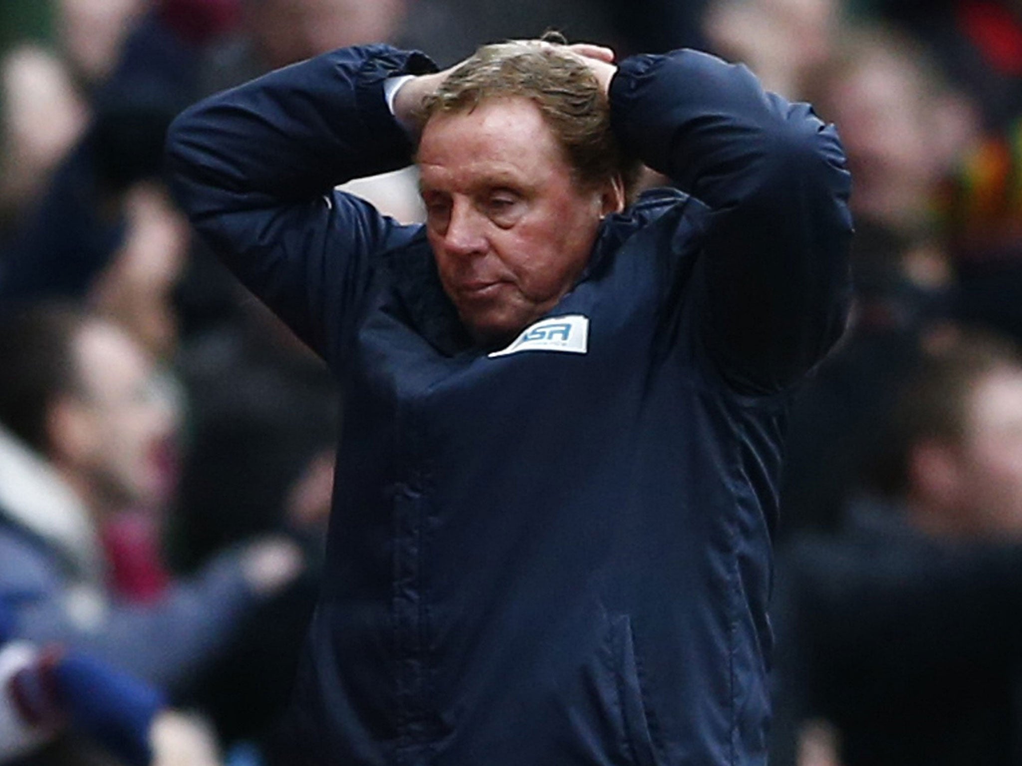 Harry Redknapp reacts after QPR’s defeat to Aston Villa