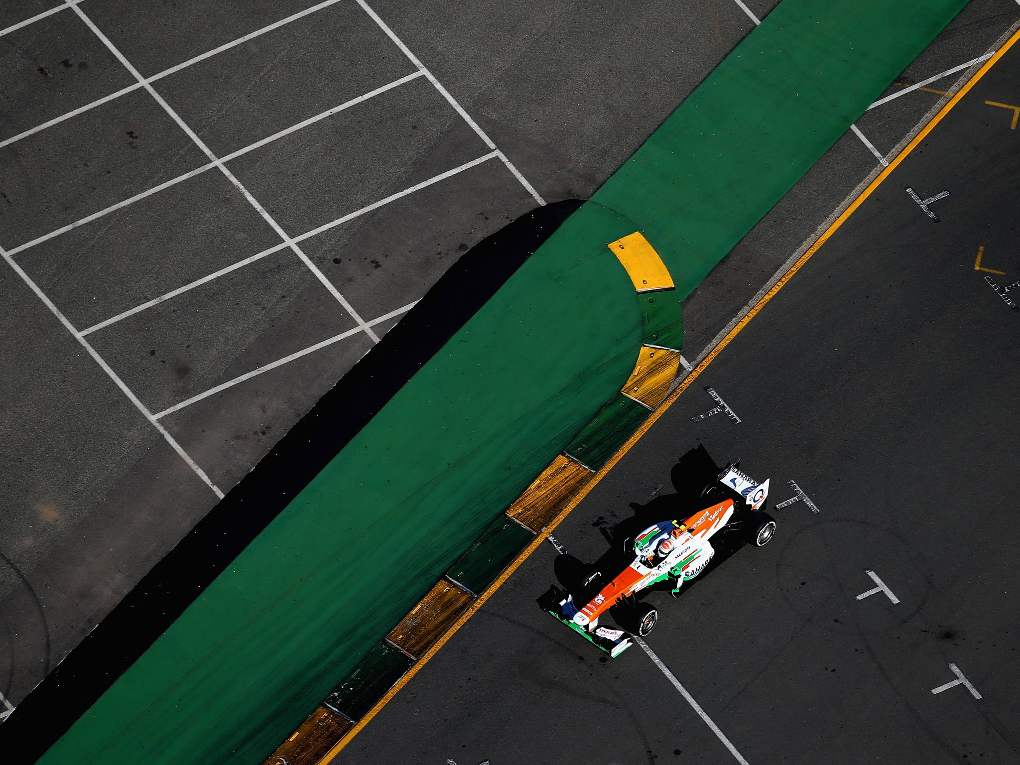 An overhead view of Adrian Sutil at the Australian Grand Prix