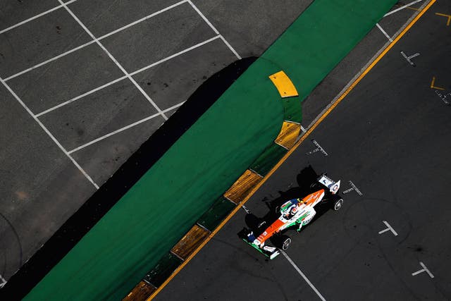 An overhead view of Adrian Sutil at the Australian Grand Prix