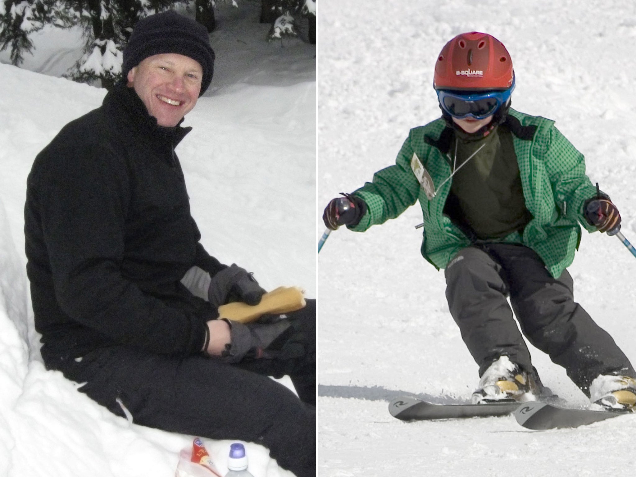 Father Peter Saunders (left) who died along with his son Charlie Saunders, aged 12,  while on a walking trip in the French Alps.