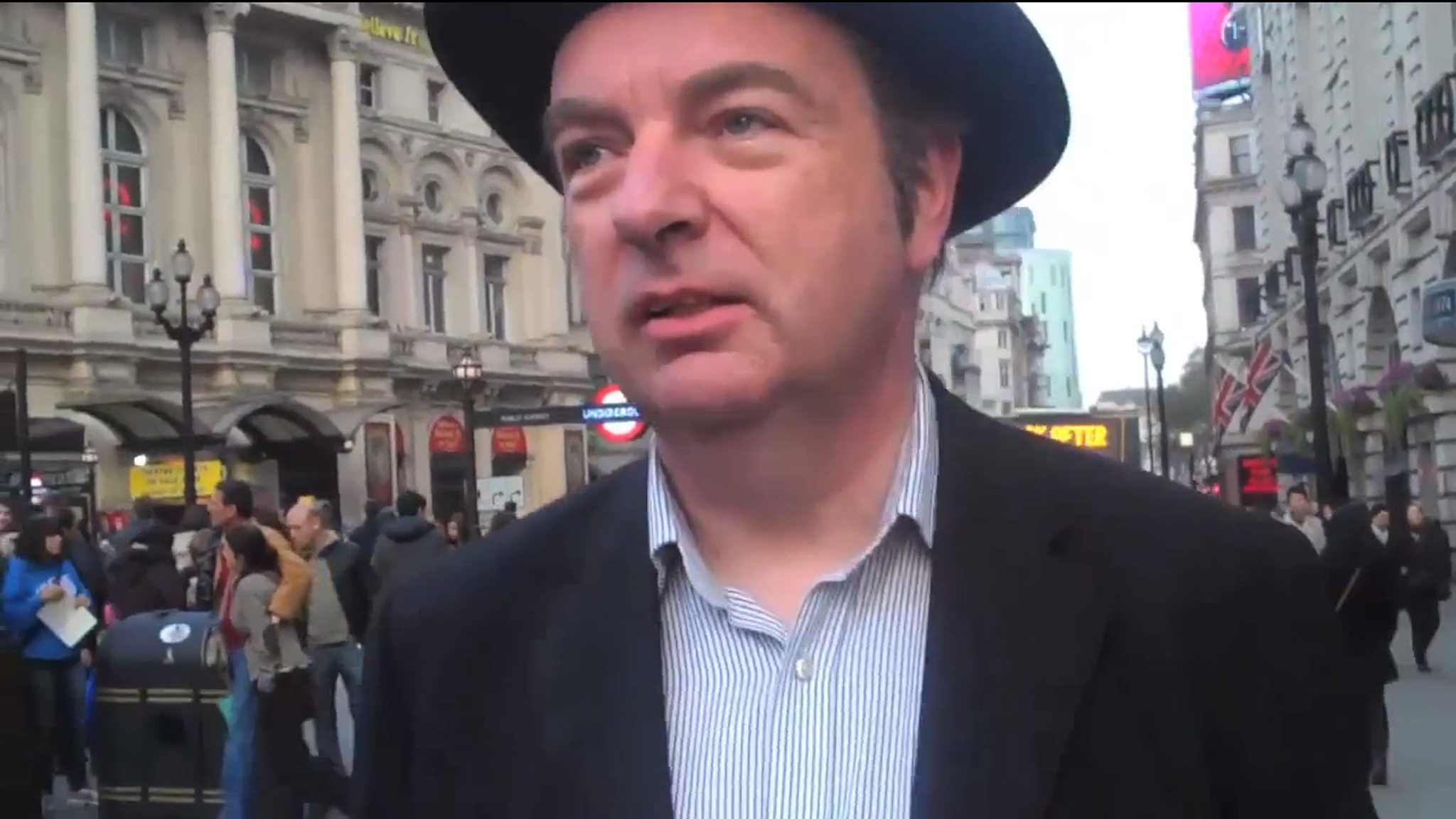 Lib Dem MP Norman Baker in the video for his single "Picadilly Circus"