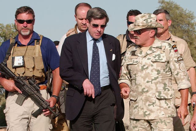 US administrator Paul Bremer in Hillah, Iraq, in 2004