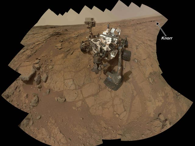 A self-portrait of NASA's Mars rover Curiosity combining 66 exposures taken by the rover's Mars Hand Lens Imager (MAHLI) during the 177th Martian day